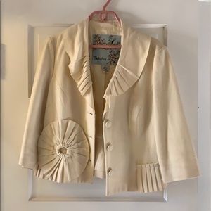 Anthropologie Tabitha Cream/ Off-white Blazer